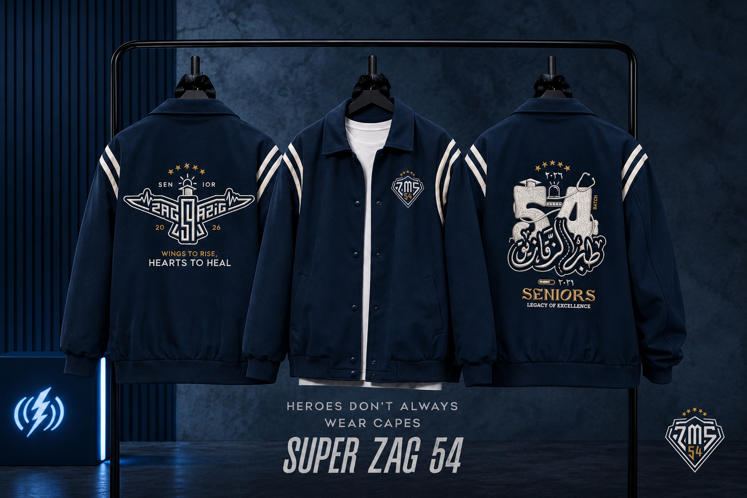Graduation Baseball Jacket Mockup Main View